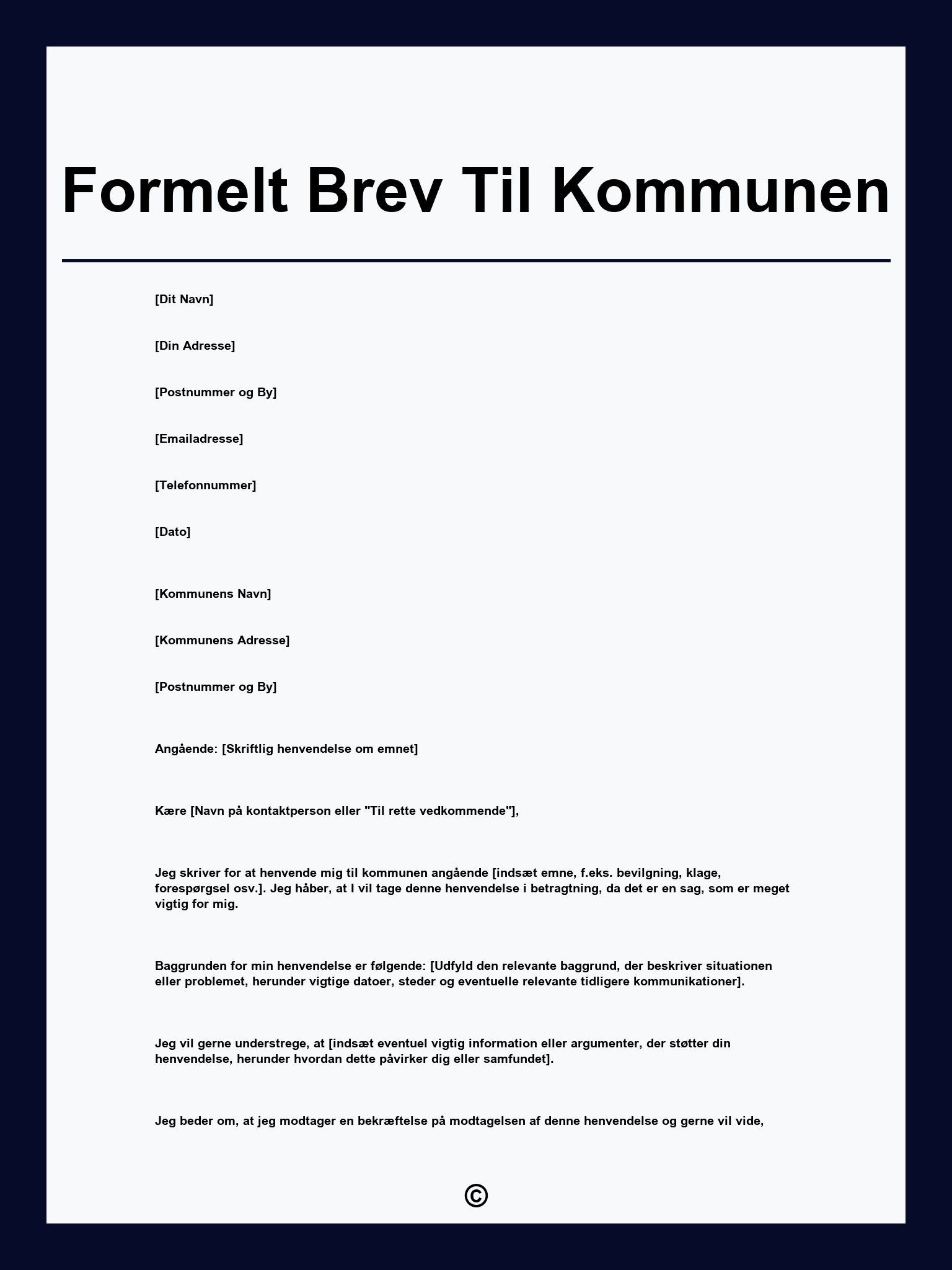 Formelt Brev Til Kommunen