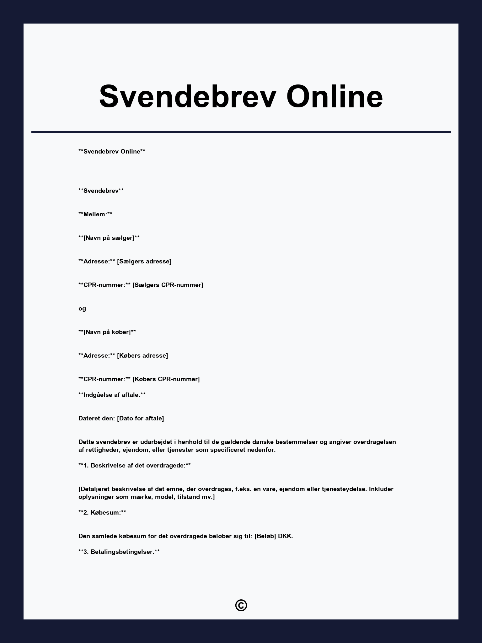 Svendebrev Online