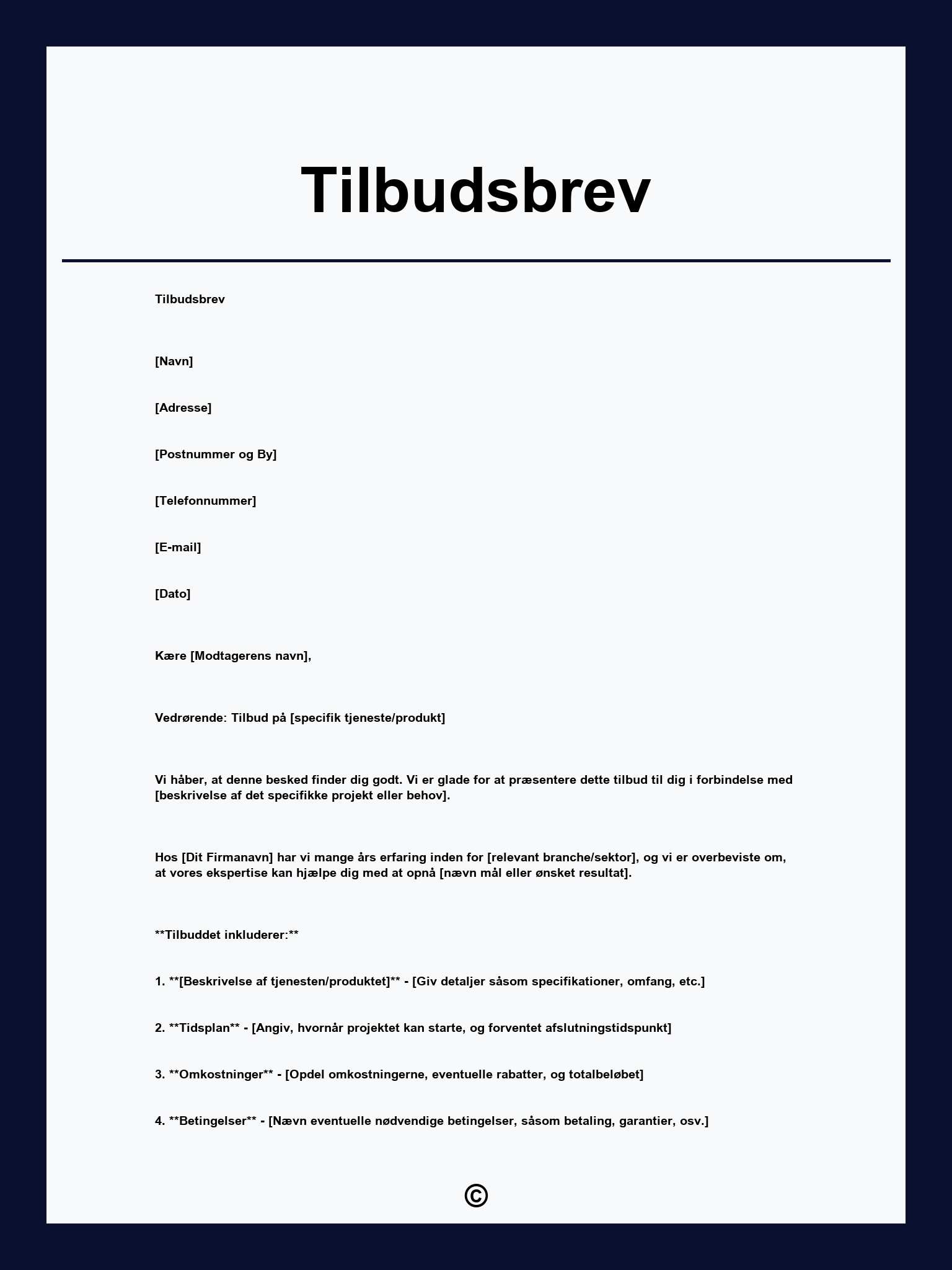 Tilbudsbrev